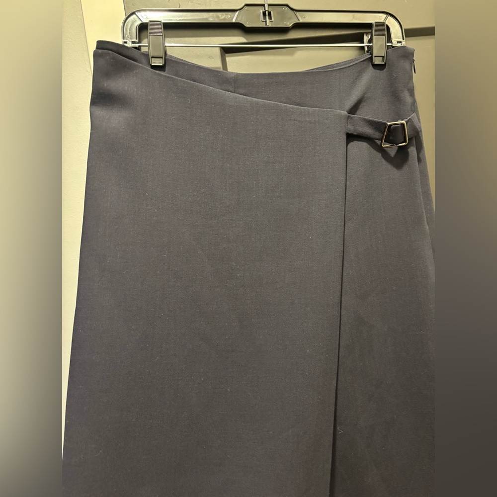 AKRIS Foss Wool Double Face Wide Leg Pants Apron Wrap Asymmetric Panel Trouser 8 - Picture 10 of 17